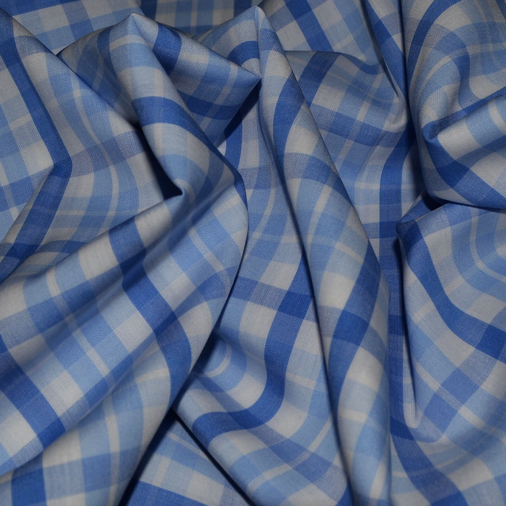  Cotton shirting fabric from Yorkshire Fabric, featuring a crisp and smooth texture, ideal for creating comfortable and breathable shirts with a refined, classic appearance.