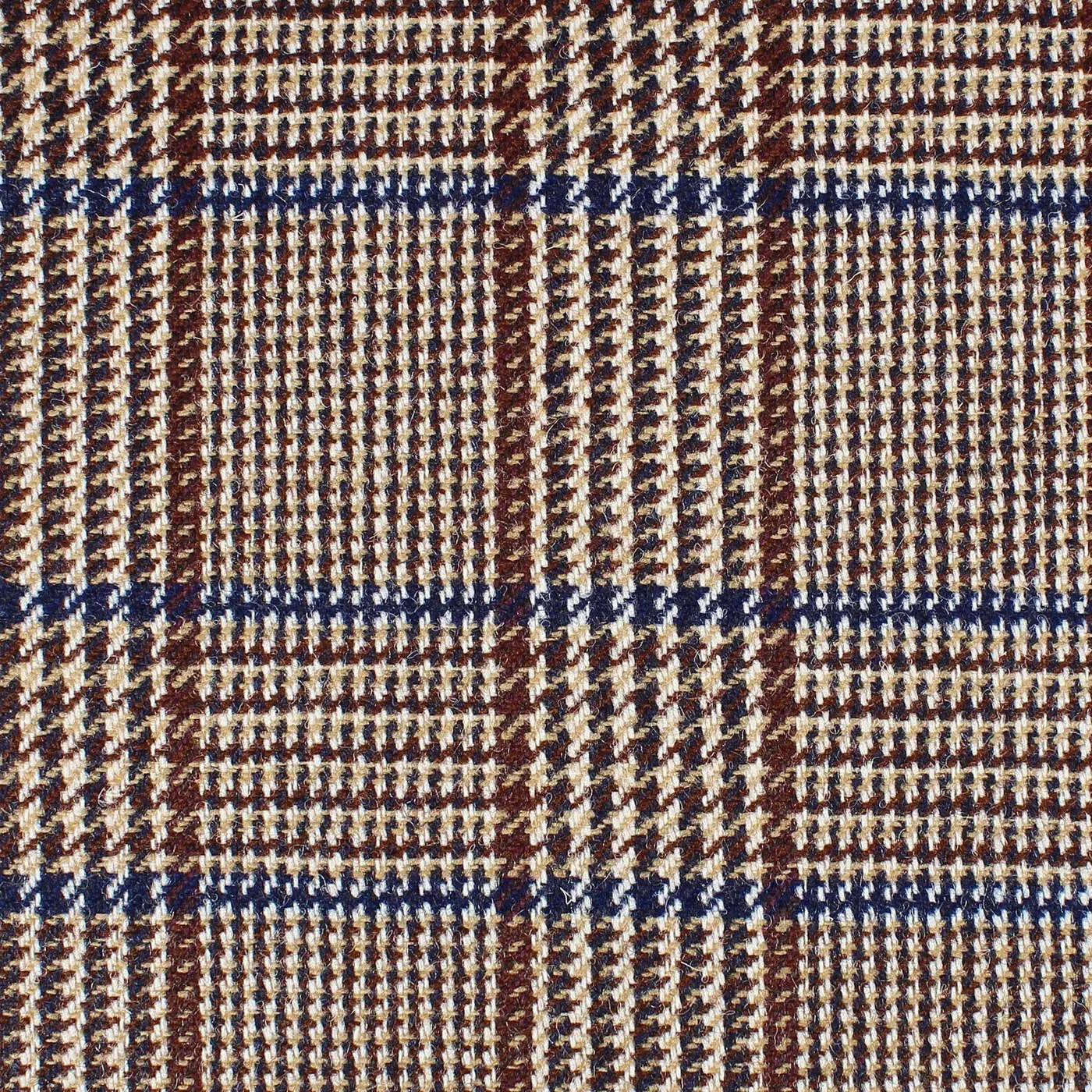 Navy Blue Beige Small Check Tweed buy Upholstery Fabric