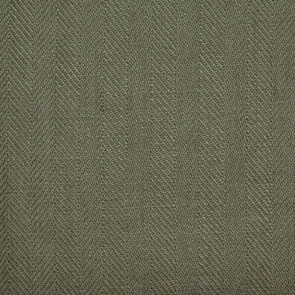 Olive Green Herringbone 100% Irish Linen