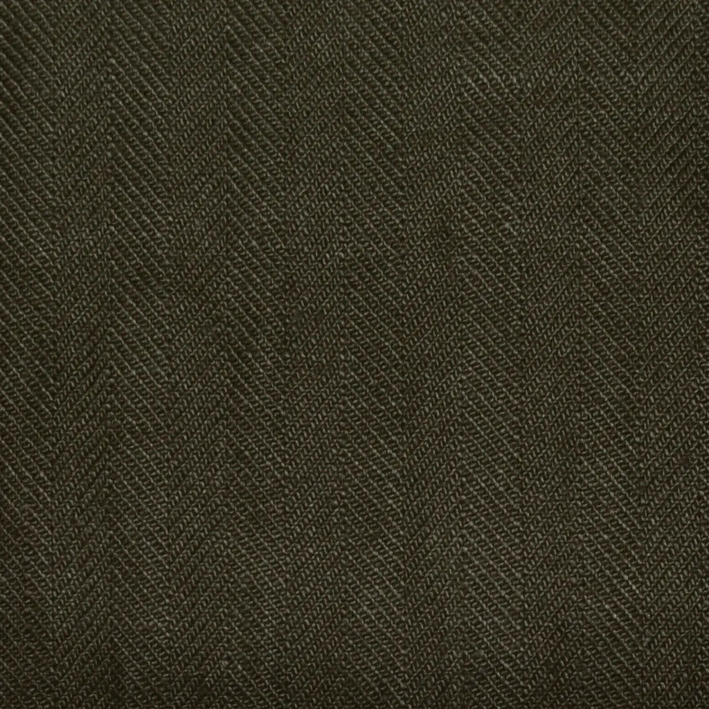 Moss Green/Brown Herringbone 100% Irish Linen