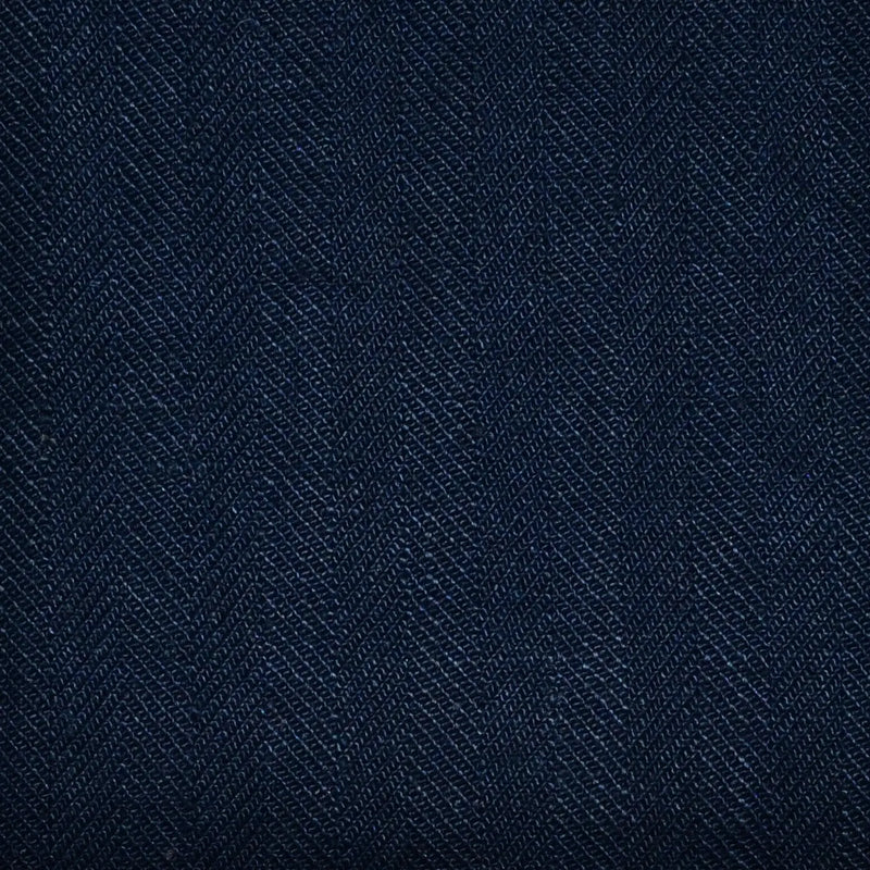 Navy Blue Herringbone 100% Irish Linen