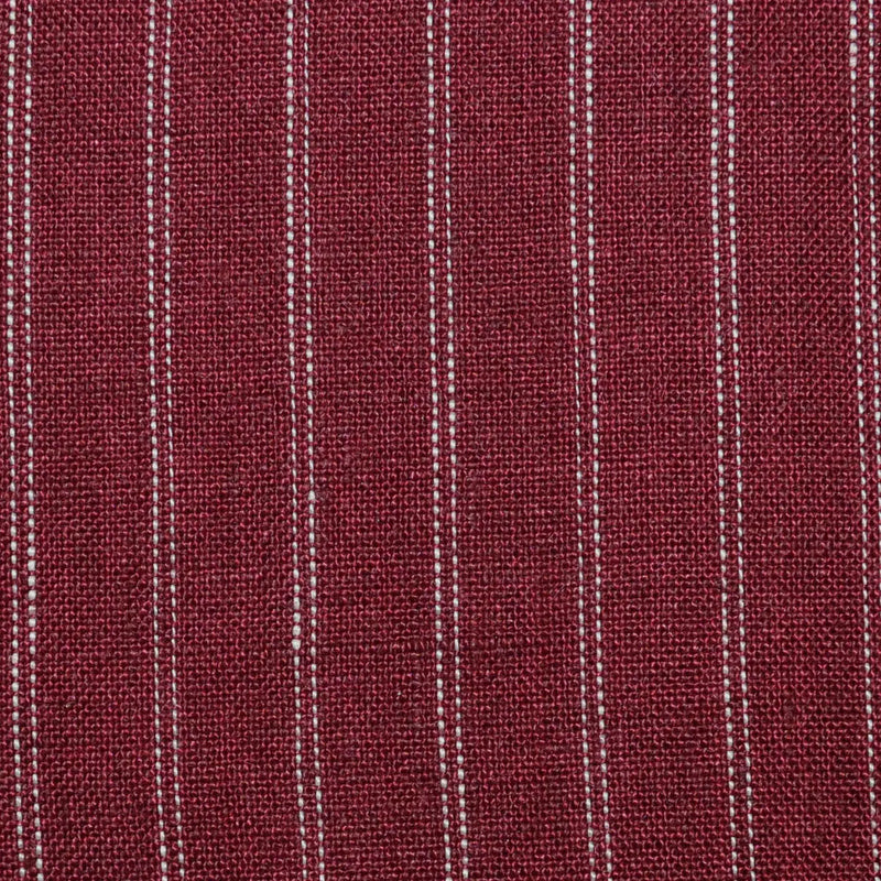 Ruby Red with White Double 1cm Stripe Linen