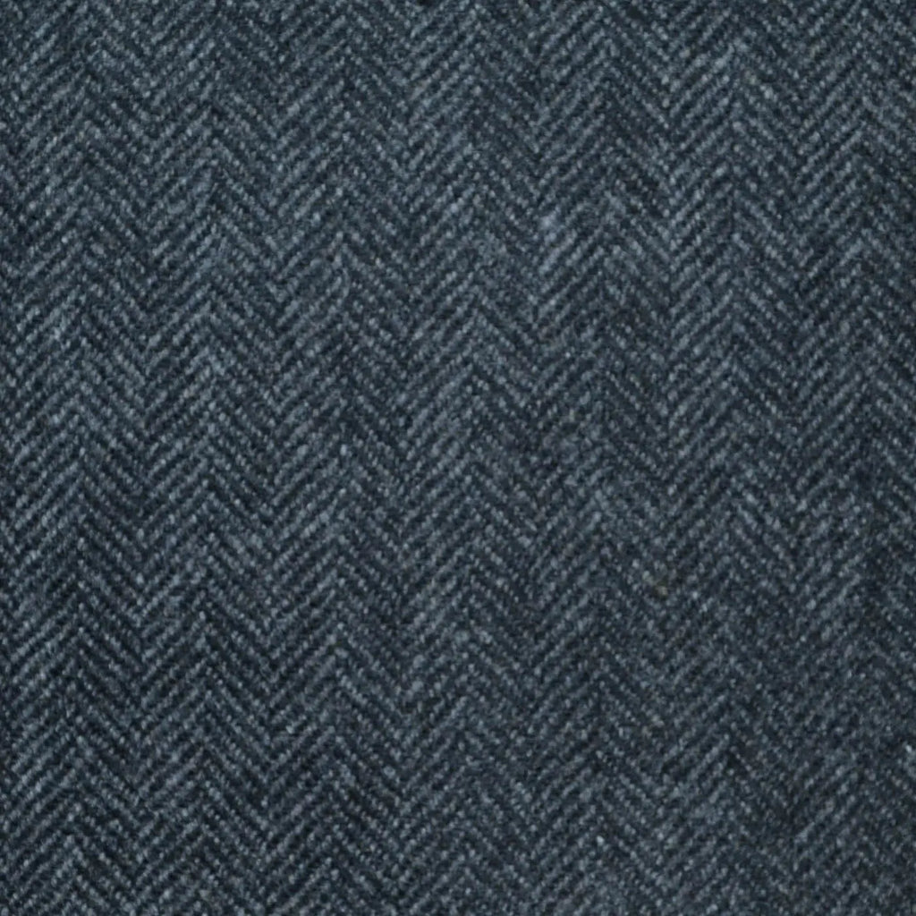 Charcoal Grey Herringbone Lambswool & Cashmere Jacketing Yorkshire Fabric