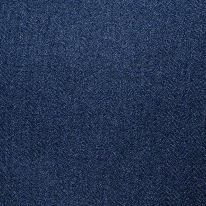 Bright Navy Blue Herringbone Lambswool & Cashmere Jacketing Yorkshire Fabric