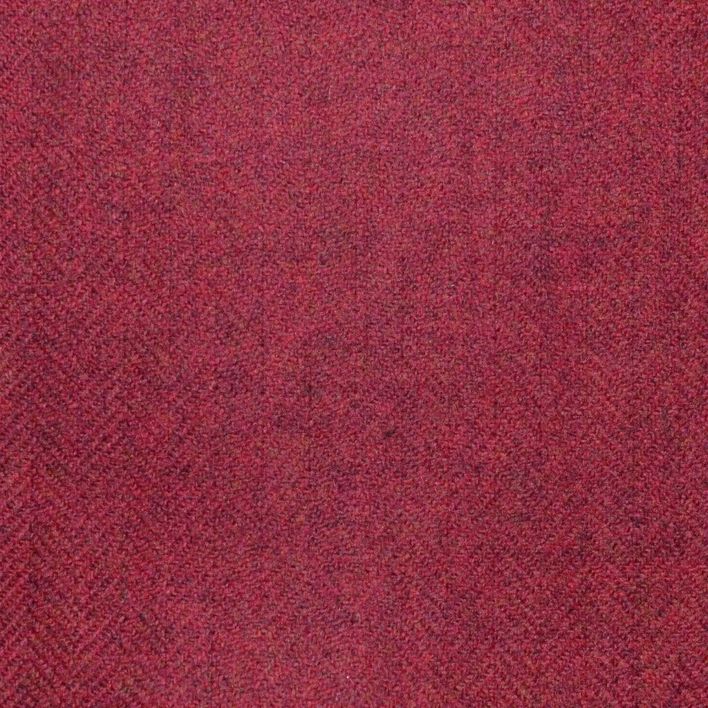 Ruby Red Herringbone Lambswool & Cashmere Jacketing Yorkshire Fabric