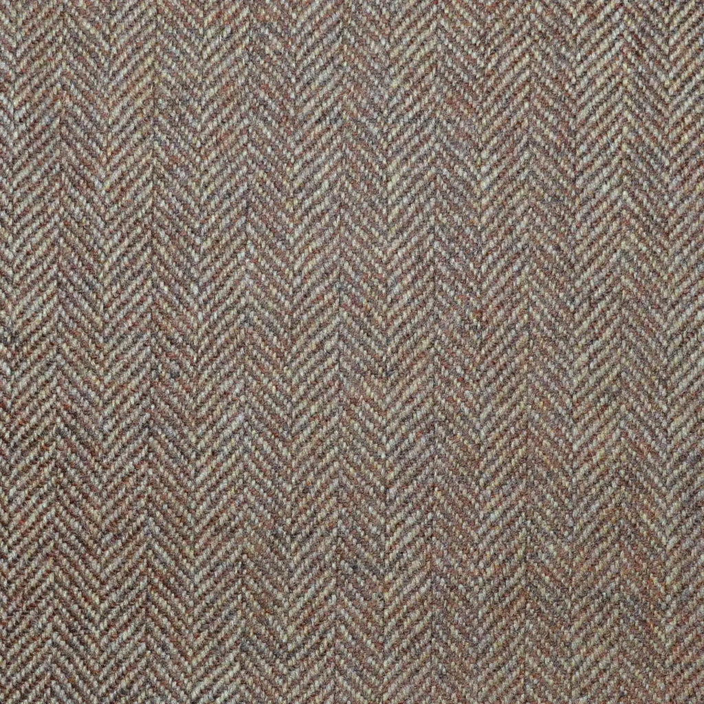 Camel and Brown Herringbone Lambswool & Cashmere Jacketing Yorkshire Fabric