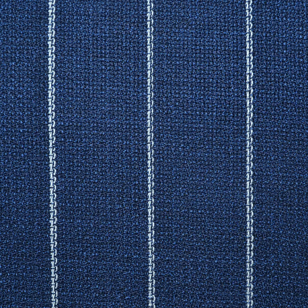 Navy Chalk Stripe x 1 1/4 Inch Lightweight MESH Jacketings by Holland and Sherry Yorkshire Fabric