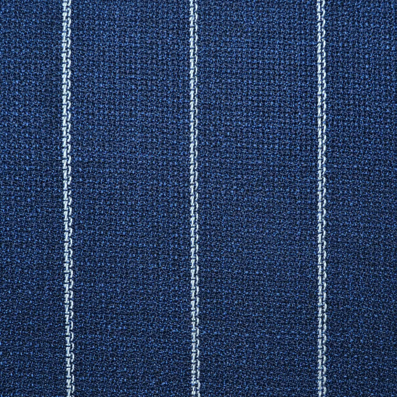 Navy Chalk Stripe x 1 1/4 Inch Lightweight MESH Jacketings by Holland and Sherry Yorkshire Fabric