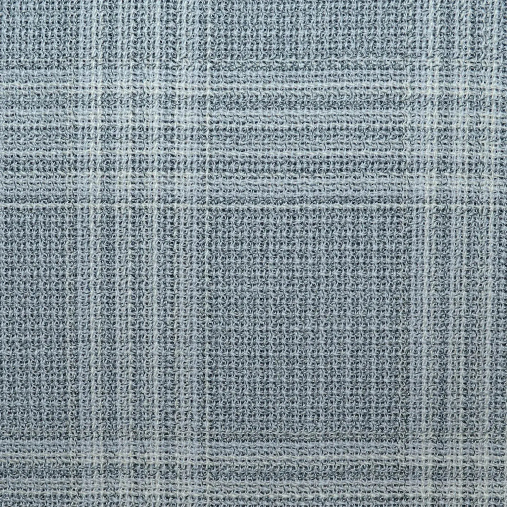 Silver Block Plaid 2 5/8 x 2 3/4 Inch Lightweight MESH Jacketings by Holland and Sherry Yorkshire Fabric