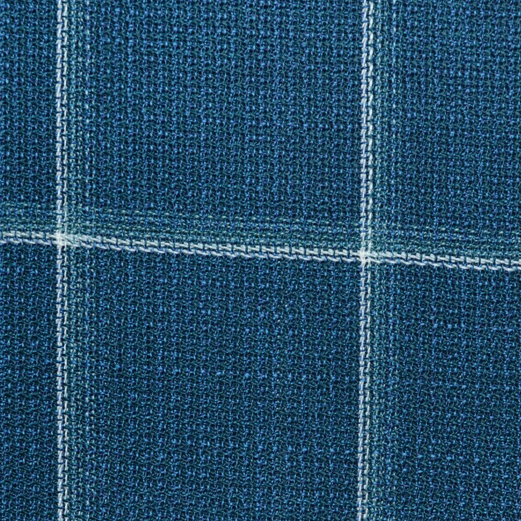 Pine Green Unbalanced Windowpane 2 1/8 x 2 5/8 Inch Lightweight MESH Jacketings by Holland and Sherry Yorkshire Fabric