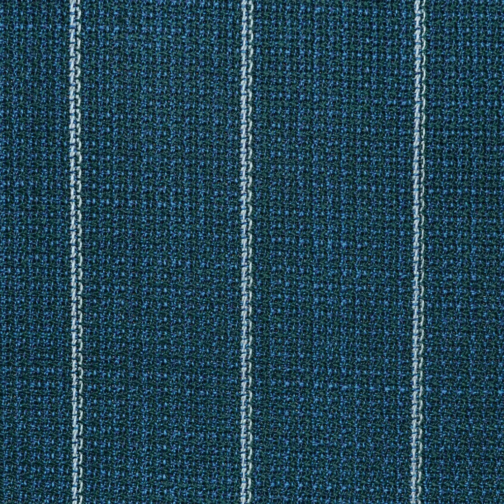 Pine Green Chalk Stripe x 1 1/4 Inch Lightweight MESH Jacketings by Holland and Sherry Yorkshire Fabric