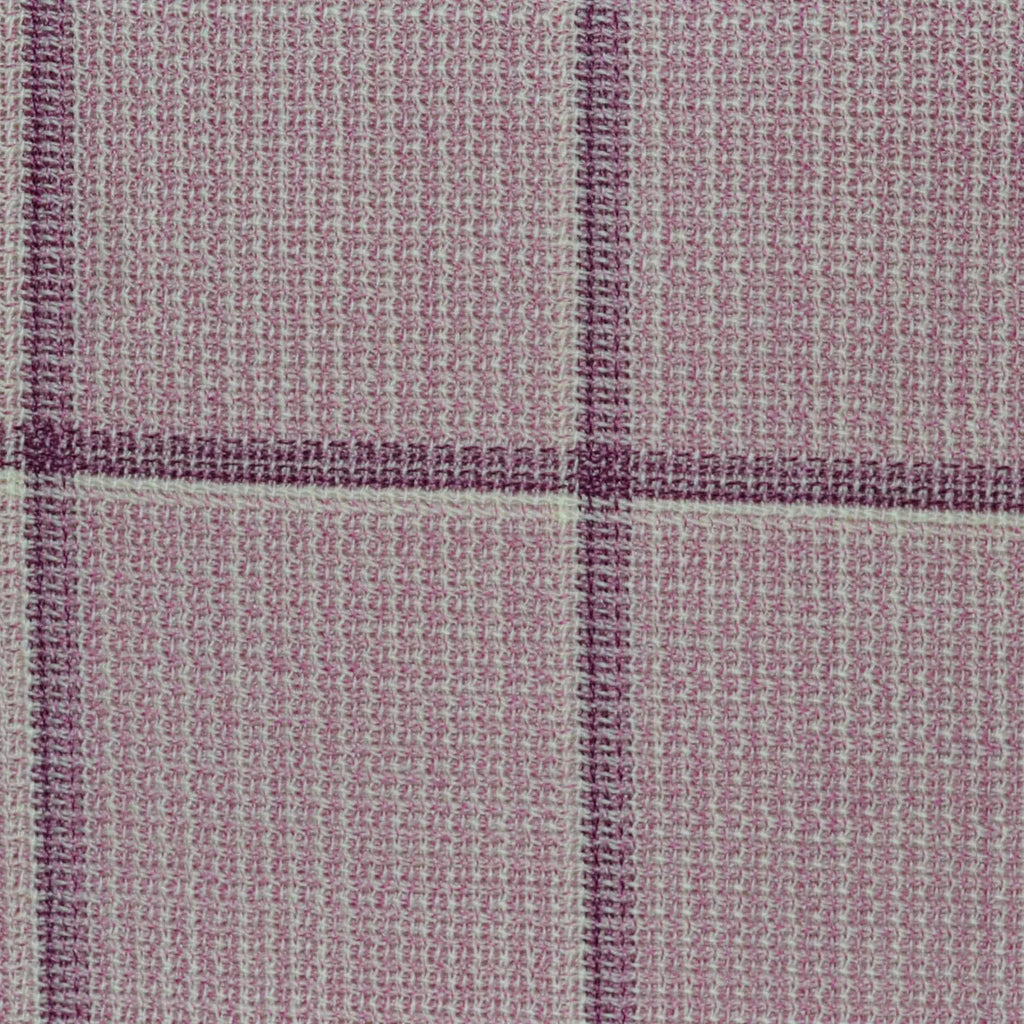 Pale Pink Tonal Unbalanced Windowpane 2 1/8 x 2 5/8 Inch Lightweight MESH Jacketings by Holland and Sherry Yorkshire Fabric