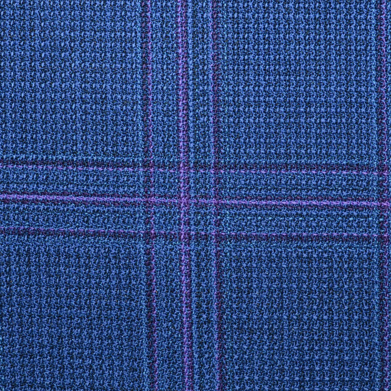 Navy/Plum Plaid 2 3/8 x 2 1/2 Inch Lightweight MESH Jacketings by Holland and Sherry Yorkshire Fabric