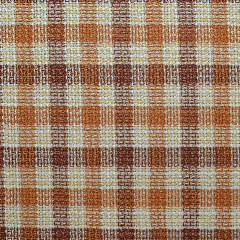 Orange/Rust Shepherds Check 1 x 1 1/8 Inch Lightweight MESH Jacketings by Holland and Sherry Yorkshire Fabric