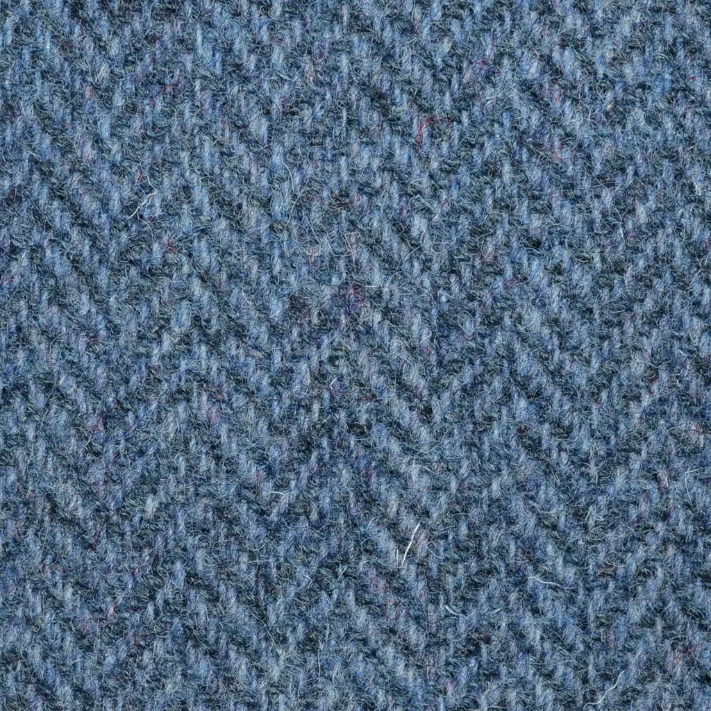 Slate Blue Herringbone All Wool Harris Tweed for Holland & Sherry Yorkshire Fabric