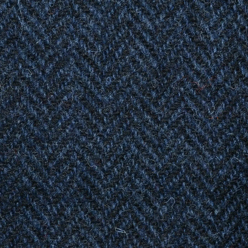 Navy Herringbone All Wool Harris Tweed for Holland & Sherry Yorkshire Fabric