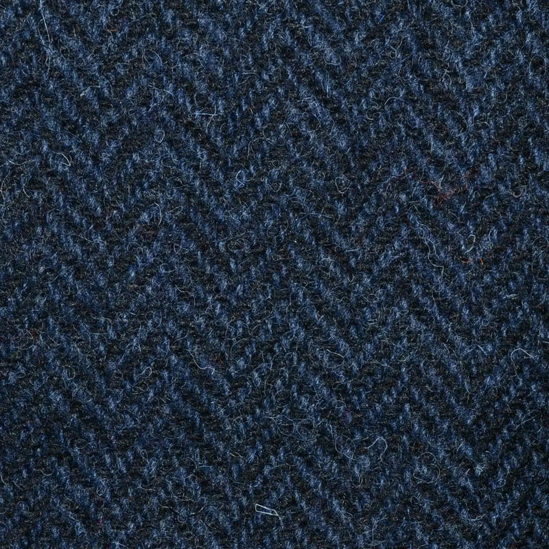 Navy Herringbone All Wool Harris Tweed for Holland & Sherry Yorkshire Fabric