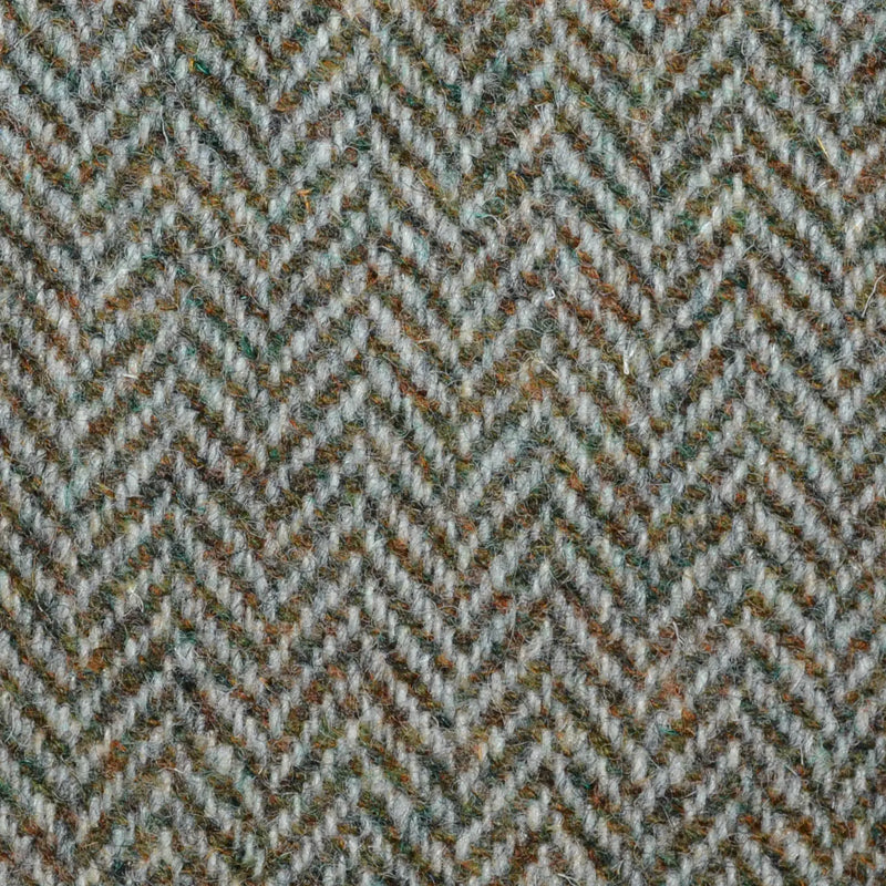 Oatmeal/Forest Green Mix Herringbone All Wool Harris Tweed for Holland & Sherry Yorkshire Fabric