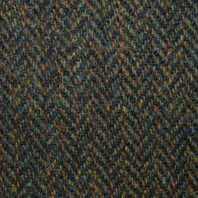 Forest Green Mix Herringbone All Wool Harris Tweed for Holland & Sherry Yorkshire Fabric