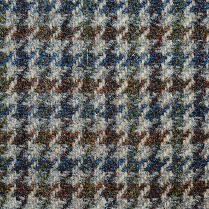 Grey/Blue Gun Club Check All Wool Harris Tweed for Holland & Sherry Yorkshire Fabric