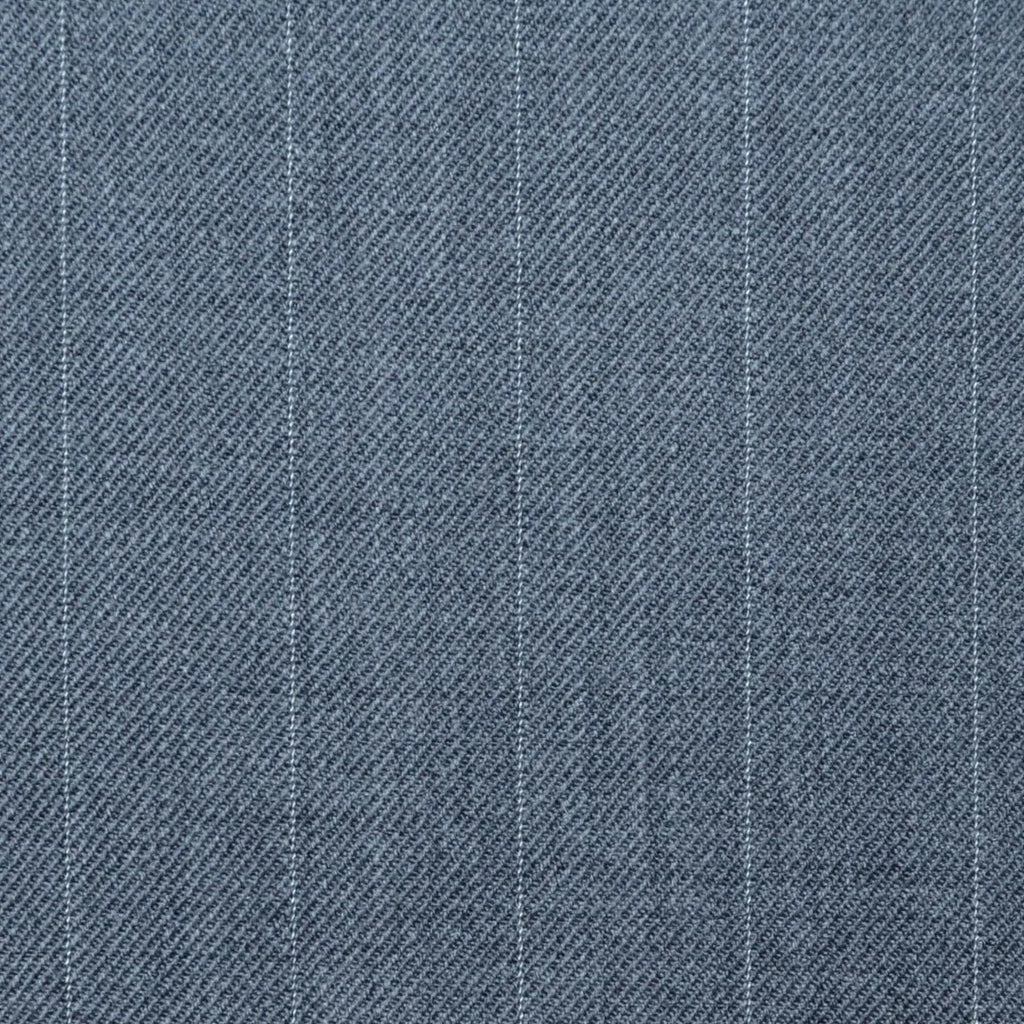 Grey Lace Line Stripe Super 100's All Wool Worsted Suiting By Holland & Sherry Yorkshire Fabric