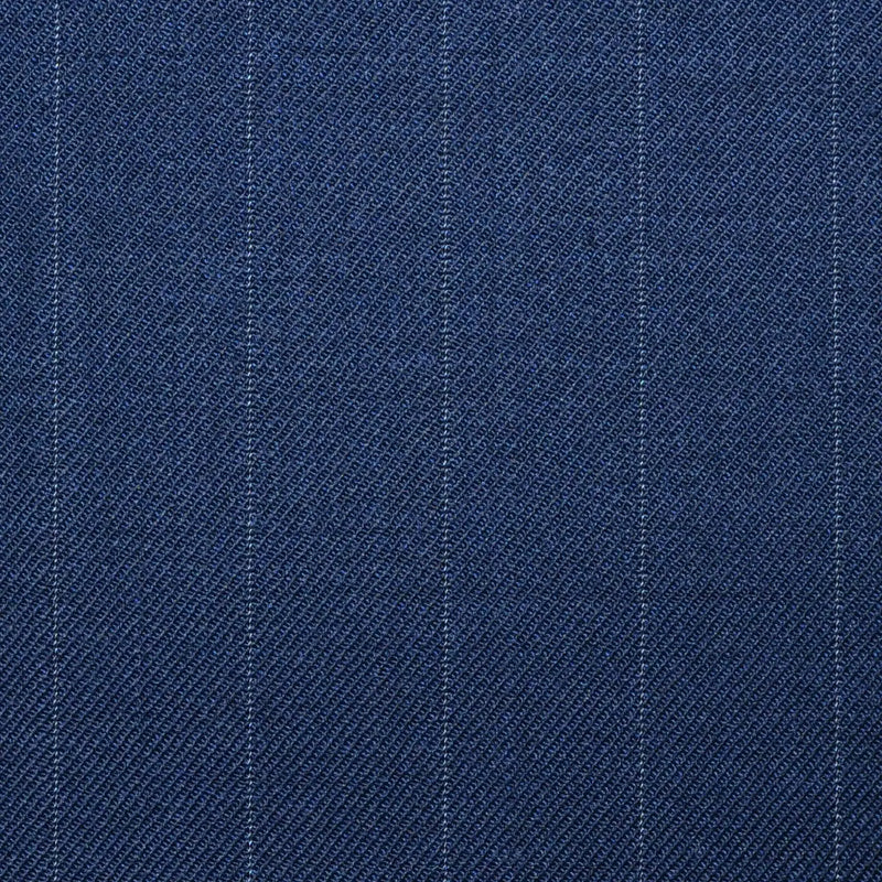 Dark Navy Blue Lace Line Stripe Super 100's All Wool Worsted Suiting By Holland & Sherry Yorkshire Fabric