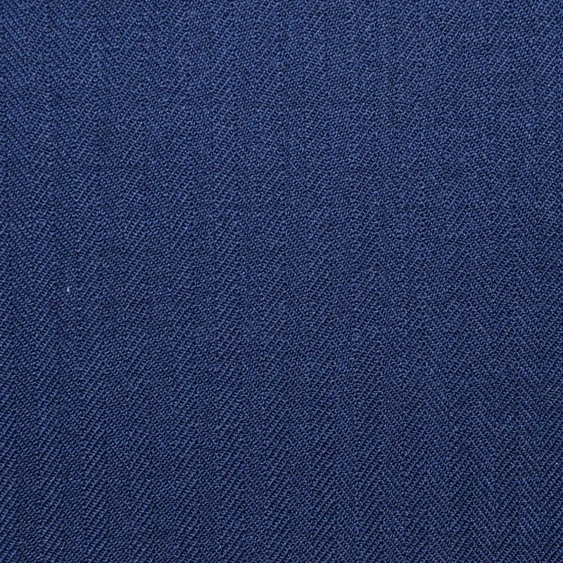 Navy Blue Herringbone Super 100's All Wool Worsted Suiting By Holland & Sherry Yorkshire Fabric