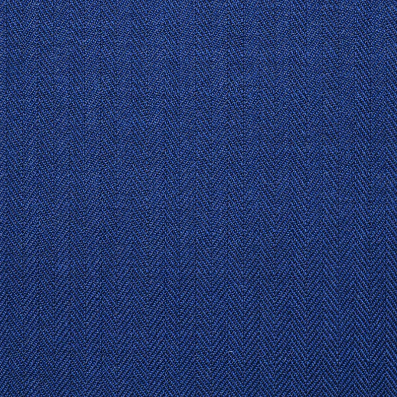 French Navy Blue Herringbone Super 100's All Wool Worsted Suiting By Holland & Sherry Yorkshire Fabric