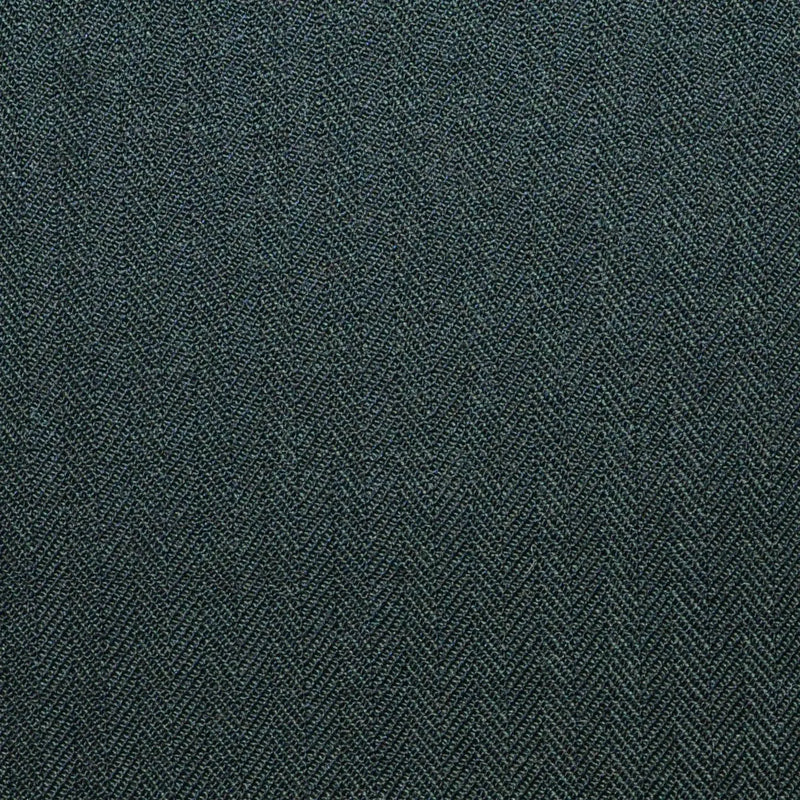 Forest Green Herringbone Super 100's All Wool Worsted Suiting By Holland & Sherry Yorkshire Fabric