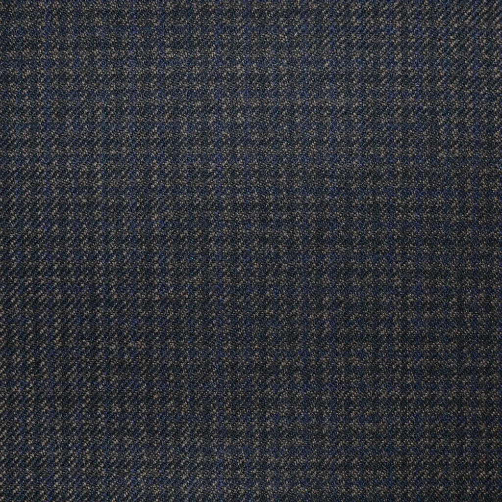 Dark Brown Dogtooth All Wool Vintage Twist Suiting - Yorkshire Fabric