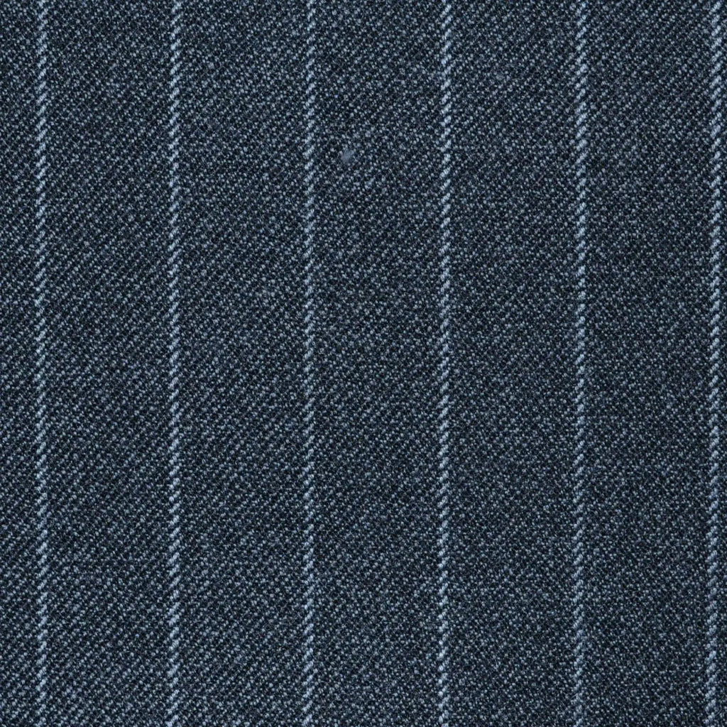 Medium Grey London Stripe All Wool Vintage Twist Suiting Yorkshire Fabric