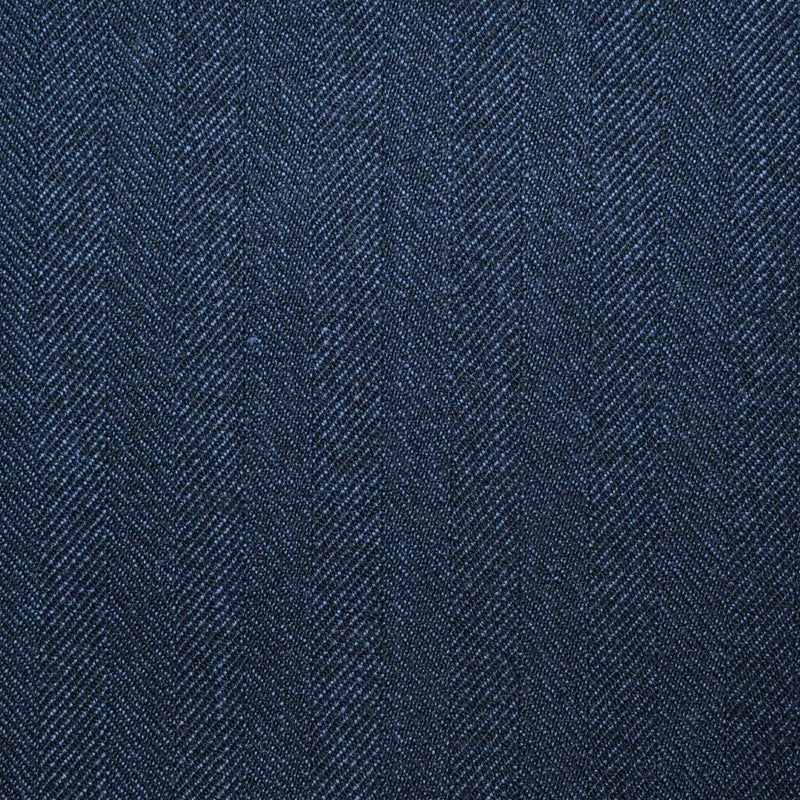 Midnight Blue Herringbone All Wool Vintage Twist Suiting Yorkshire Fabric