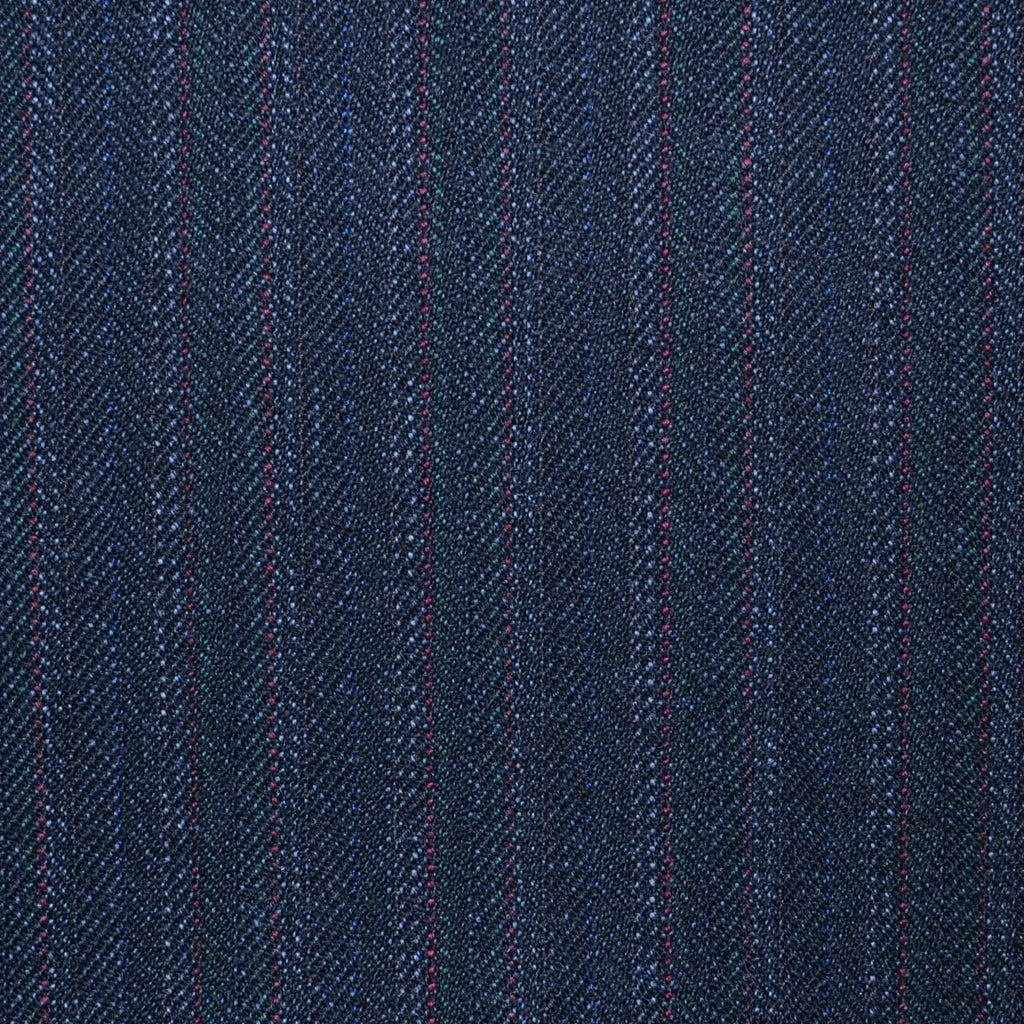 Dark Grey Multi Stripe All Wool Vintage Twist Suiting Yorkshire Fabric