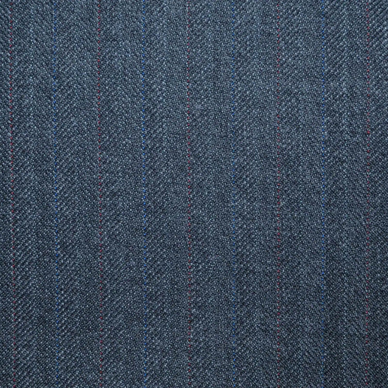 Dark Grey Subtle Herringbone Stripe All Wool Vintage Twist Suiting Yorkshire Fabric