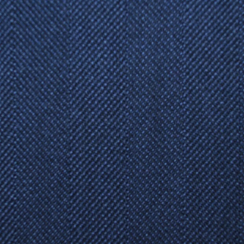 Navy Blue Wide Herringbone All Wool Vintage Twist Suiting Yorkshire Fabric