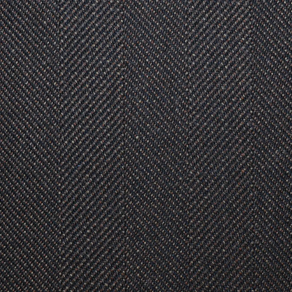 Dark Brown Wide Herringbone All Wool Vintage Twist Suiting Yorkshire Fabric