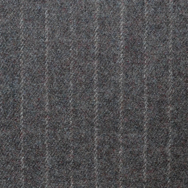 Dark Beige Narrow Chalk Stripe Super 120's All Wool Flannel Suiting Yorkshire Fabric