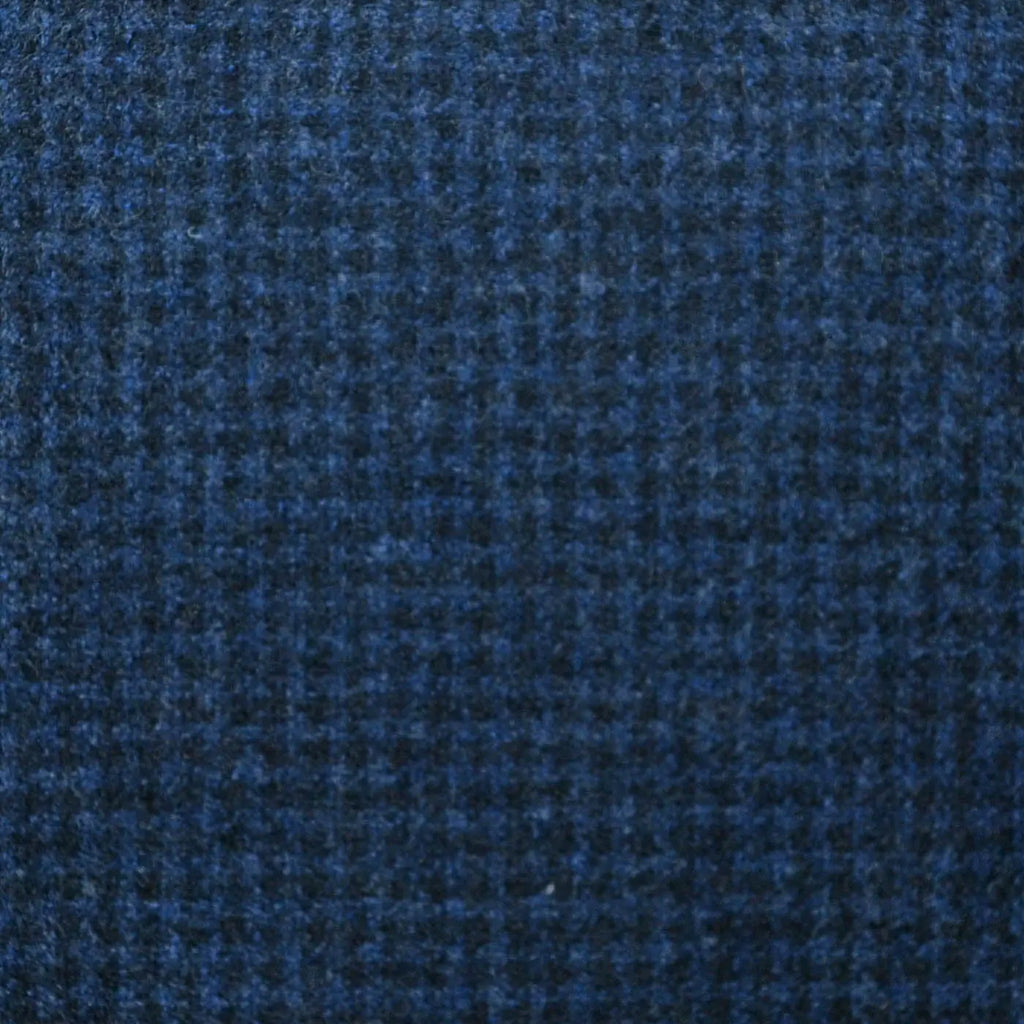 Navy Blue Houndstooth Super 120's All Wool Flannel Suiting