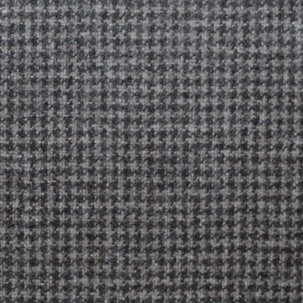 Dark Beige and Brown Houndstooth Super 120's All Wool Flannel Suiting