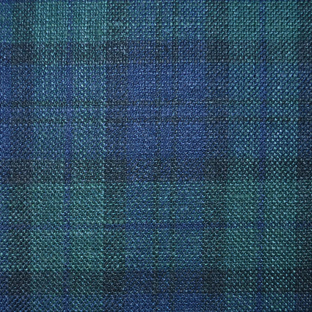 Black Watch Tartan Wool, Silk & Linen Jacketing Yorkshire Fabric