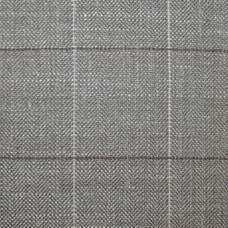 Taupe Herringbonw Windowpane Check Wool, Silk & Linen Jacketing Yorkshire Fabric