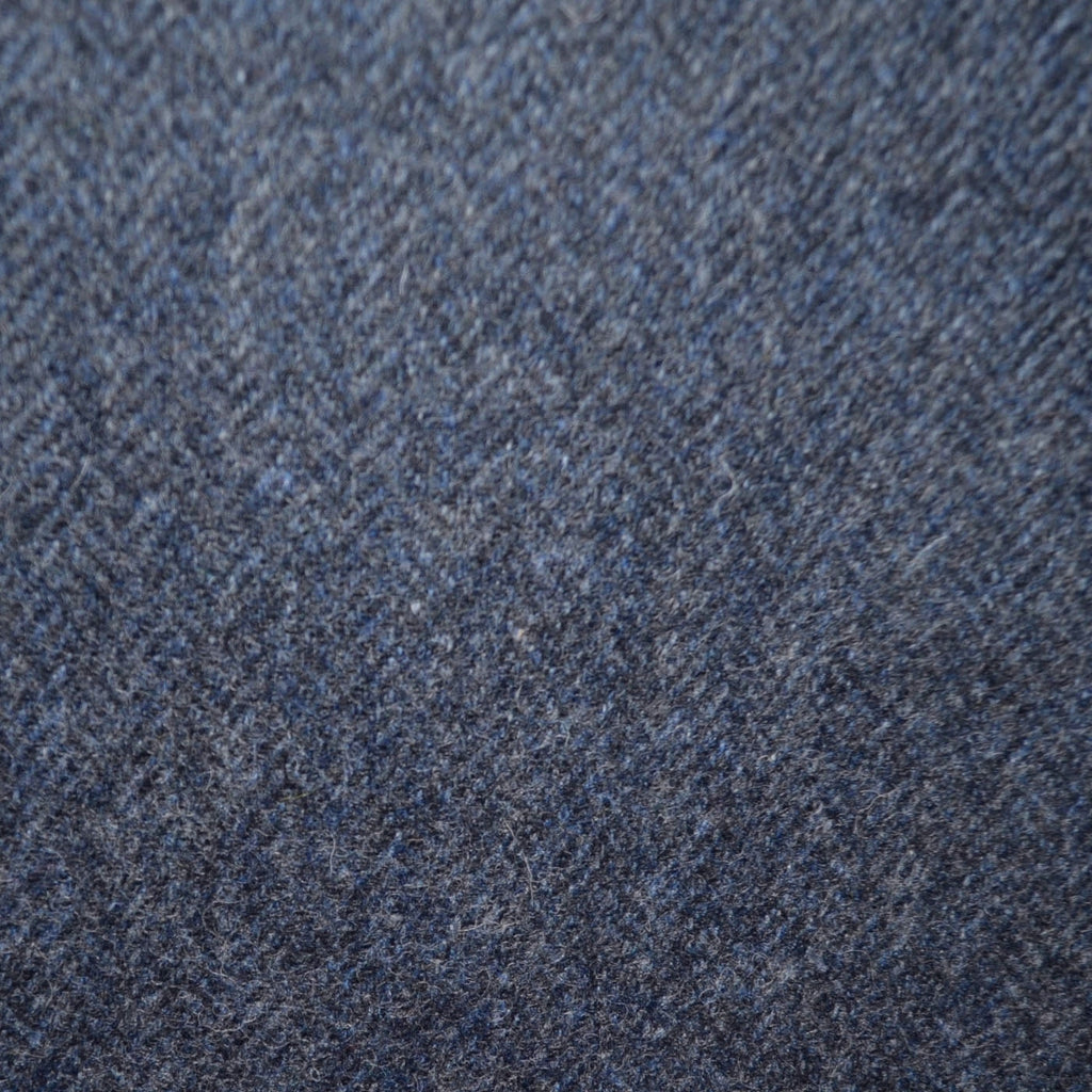 Denim Blue and Grey Herringbone Lambswool Tweed - 2.00 Metres