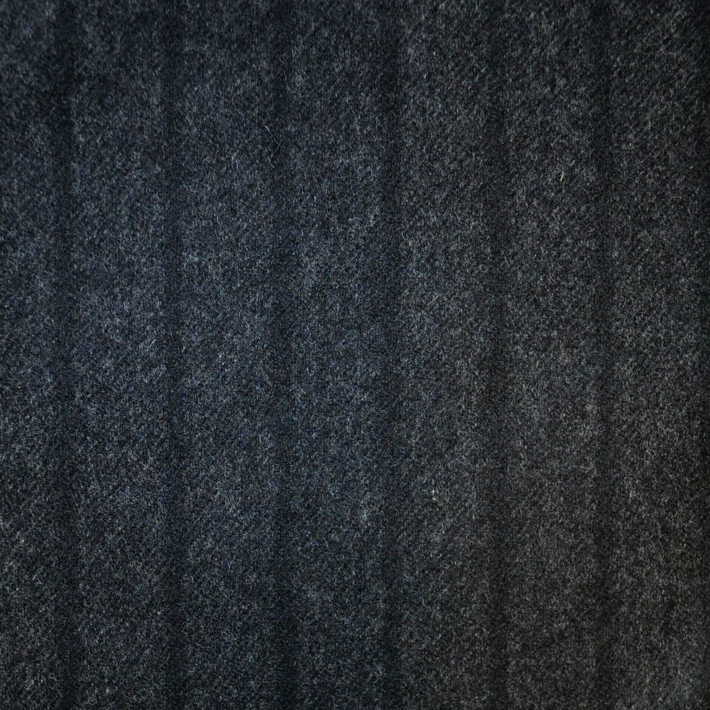 Dark Grey with Black Chalk Stripe All Wool Flannel Suiting - 3.50 Metres
