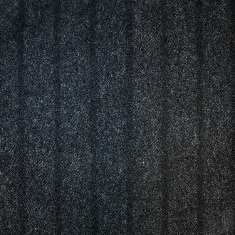 Dark Grey with Black Chalk Stripe All Wool Flannel Suiting - 3.50 Metres