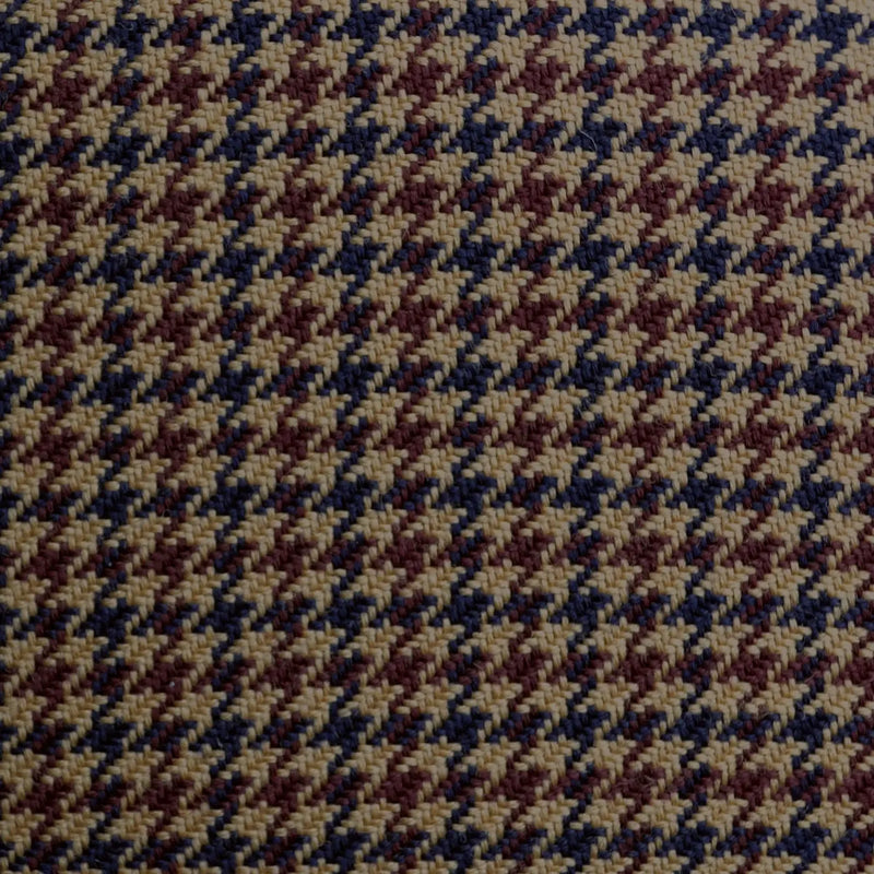 Light Brown, Navy Blue and Dark Brown Dogtooth Check All Wool Sporting Tweed - 2.50 Metres