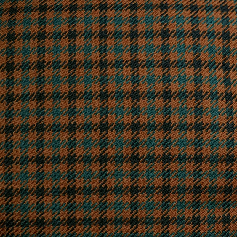 Medium Brown, Dark Navy Blue and Bottle Green Check All Wool Sporting Tweed - 2.50 Metres