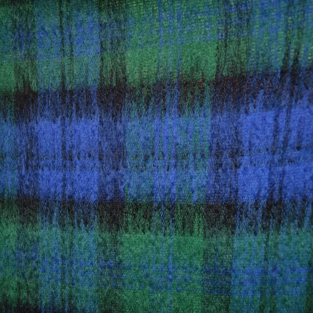 Blue, Green and Black Tartan Plaid Check Boiled Wool & Mohair Italian Coating - 3.00 Metres (Copy) Coating