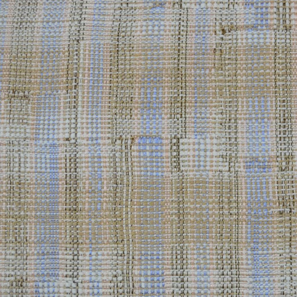 Beige, Sand, Taupe and Light Blue Defused Check Wool, Silk & Linen Jacketing