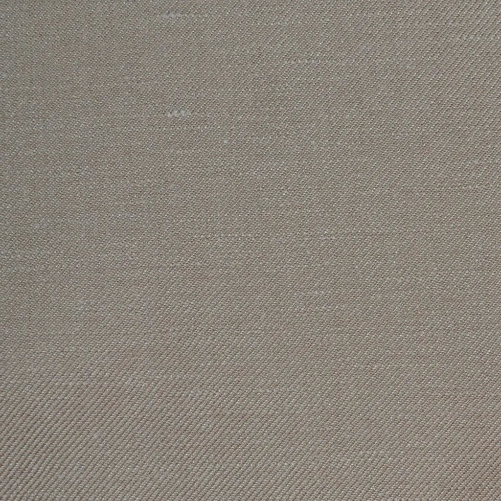 Beige Plain Twill Wool & Linen Suiting Fabric - 2.00 Metres