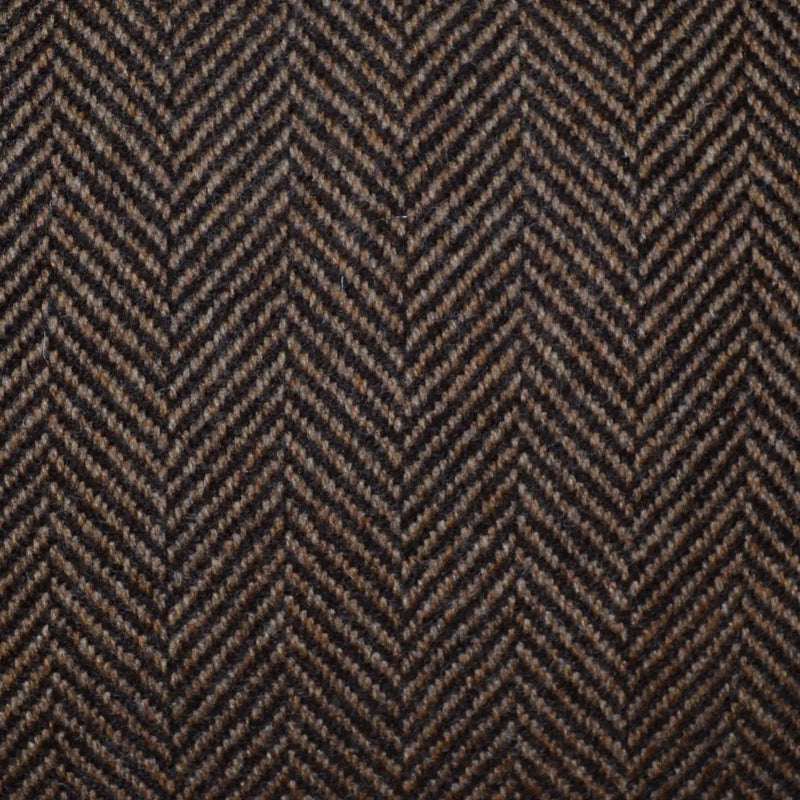 Tan and Dark Brown Herringbone Lambswool Tweed - 2.50 Metres